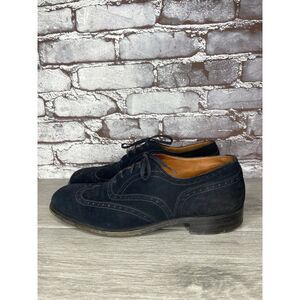 Saks Fifth Ave Blue Suede Leather Wingtip Oxfords Lace Up Shoes Men’s 8M US/41EU